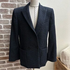 ZADIG & VOLTAIRE Visko Tiger Blazer Women’s Sz 36 Animal Print Blue & Black $598